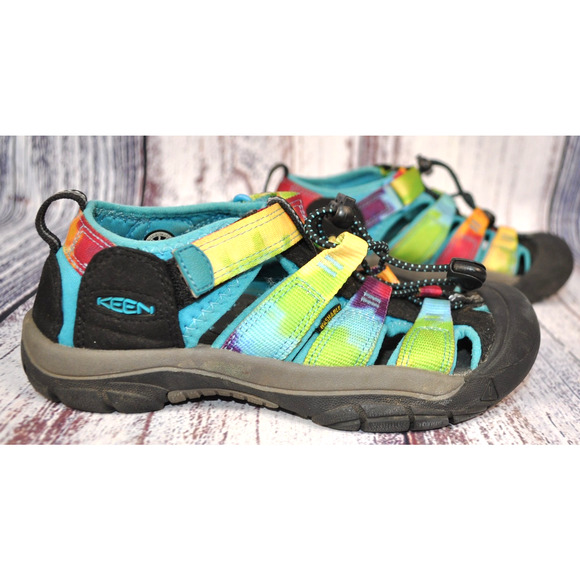 Keen Sandals Big Kid's US 2 EU 34 UK1 Tie Dye Rainbow Newport H2 Water Hiking - Picture 1 of 7